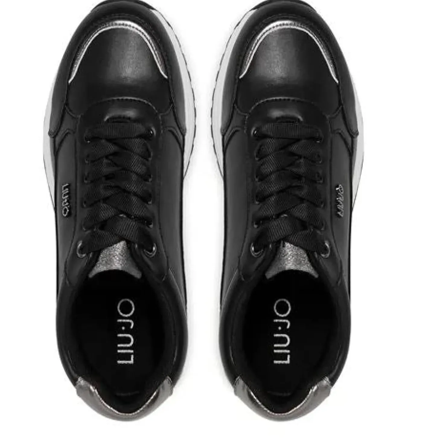 SNEAKERS NERA DETTAGLI ARGENTO