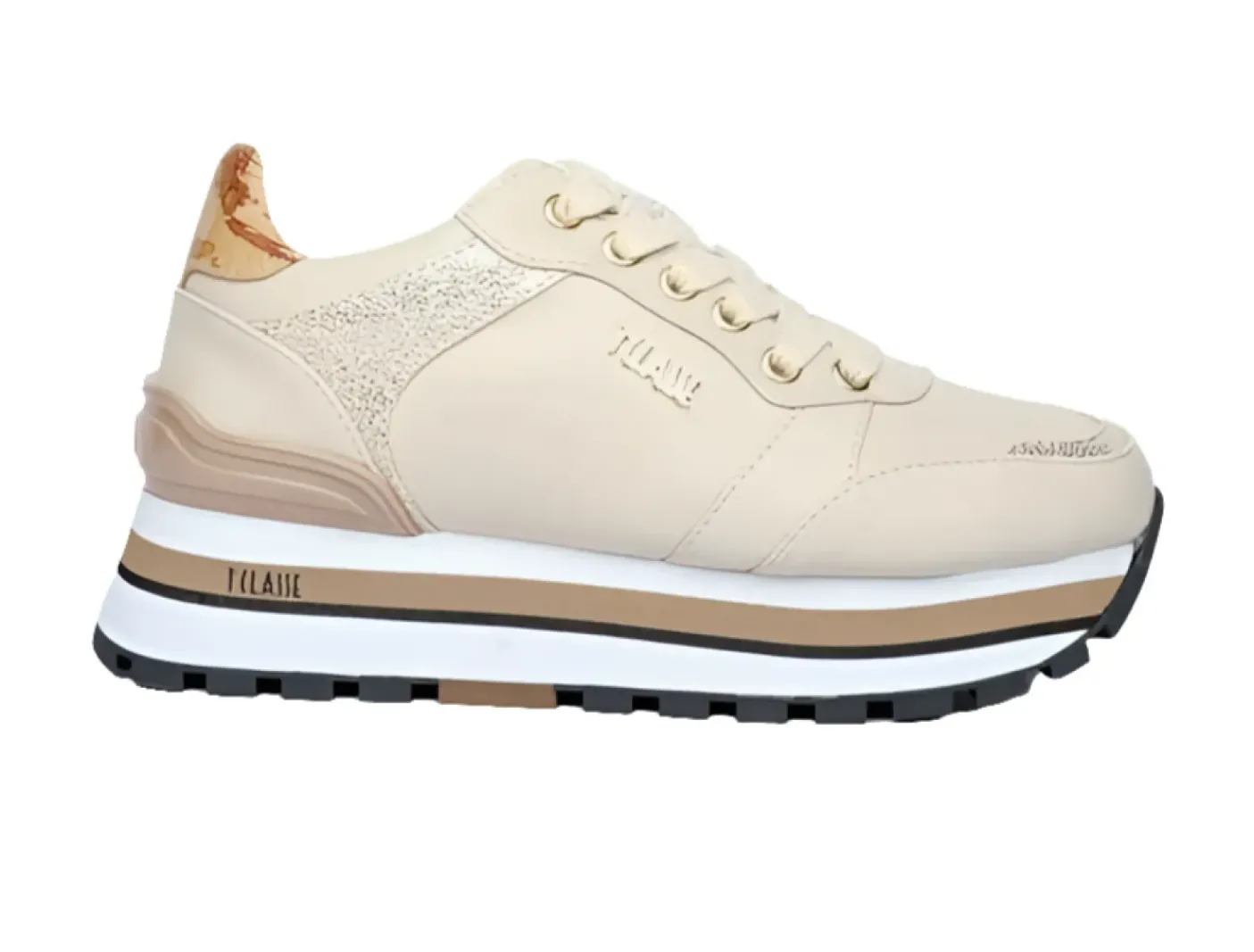 SNEAKERS NUDE DETTAGLI GOLD