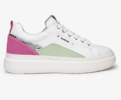 SNEAKERS PELLE BIANCA E SUEDE COLOR