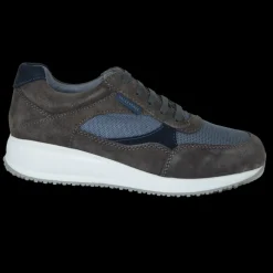 SNEAKERS PELLE E TESSUTO TECNICO GRIGIO