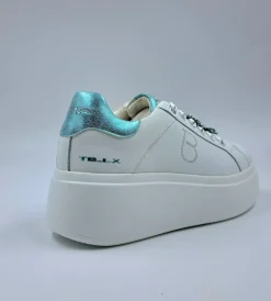 SNEAKERS PELLE ELETTRA TOSCA BLU CHARMS FIORI CELESTE