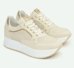 SNEAKERS PELLE MILK MICRO STRASS