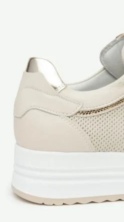 SNEAKERS PELLE MILK MICRO STRASS