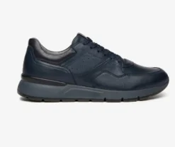 SNEAKERS PELLE MORBIDA BLU