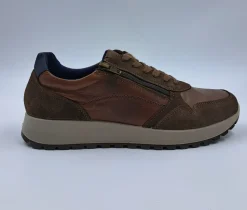 SNEAKERS PELLE NATURALE MARRONE