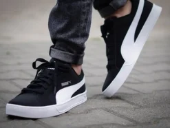 SNEAKERS PUMA UOMO SCARPE SMASH VULC MAN BLACK