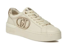 SNEAKERS SILVIA IN PELLE MAXI LOGO IVORY