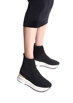 SNEAKERS SOCK STRASS BLACK