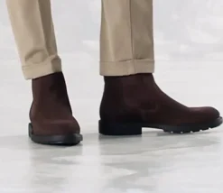 STIVALETTI CHELSEA CAMOSCIO MARRONE