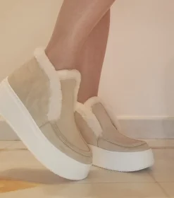 STIVALETTI MINI CAMOSCIO BEIGE