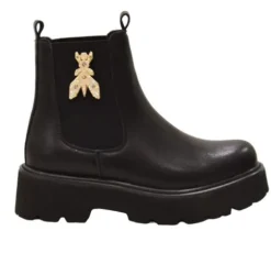 STIVALETTI PELLE ELASTICO LATERALE LOGO GIOIELLO