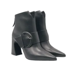 STIVALETTI PELLE MORBIDA MAXI FIBBIA DECORATIVA