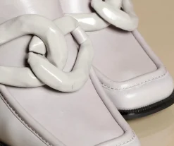 STIVALETTI PELLE MORBIDA CON MAXI CATENA