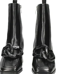 STIVALETTI PELLE MORBIDA CON MAXI CATENA