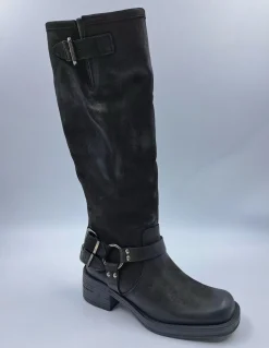 STIVALI BIKER PELLE FIBBIE LATERALI