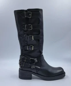 STIVALI BIKER PELLE MULTI FIBBIE