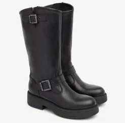 STIVALI BIKER PELLE NERA