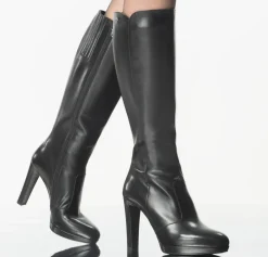 STIVALI PELLE CON PLATEAU