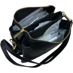 TRACOLLE MACRO DOLL IN PELLE NERA