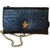 TRACOLLE POCHETTE STELLINA PELLE NERA