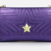 TRACOLLE POCHETTE STELLINA PELLE VIOLA