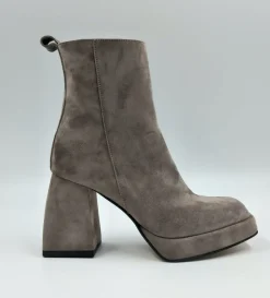 TRONCHETTI CAMOSCIO TACCO SQUADRATO