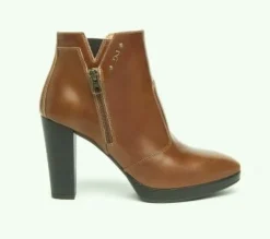 TRONCHETTI IN PELLE AFFUSOLATI CUOIO