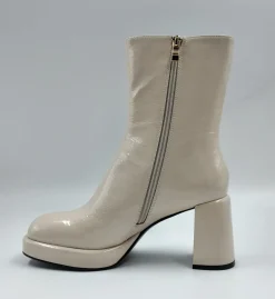 TRONCHETTI PELLE LUCIDA PORCELLANA