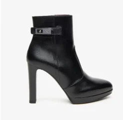 TRONCHETTI PELLE NERA APPLICAZIONE LATERALE