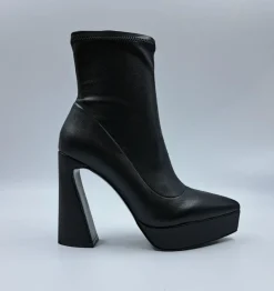 TRONCHETTI PELLE NERO PLATFORM