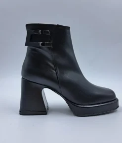 TRONCHETTI PELLE TACCO SQUADRATO