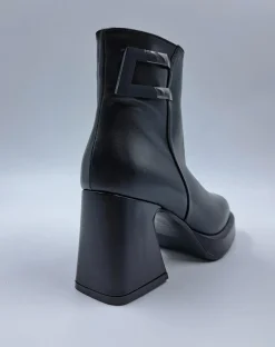 TRONCHETTI PELLE TACCO SQUADRATO