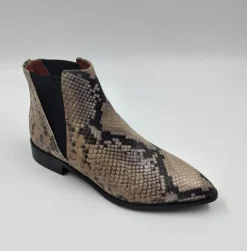 TRONCHETTI TEXAN IN PELLE EFFETTO PITONE BEIGE